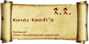 Kurutz Konrád névjegykártya